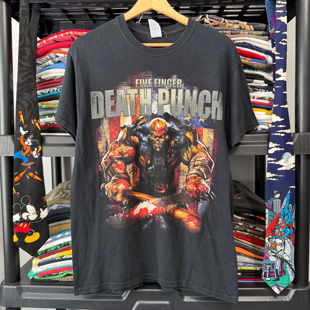 Modern Black Five Finger Death Punch Graphic Band Tee Medium